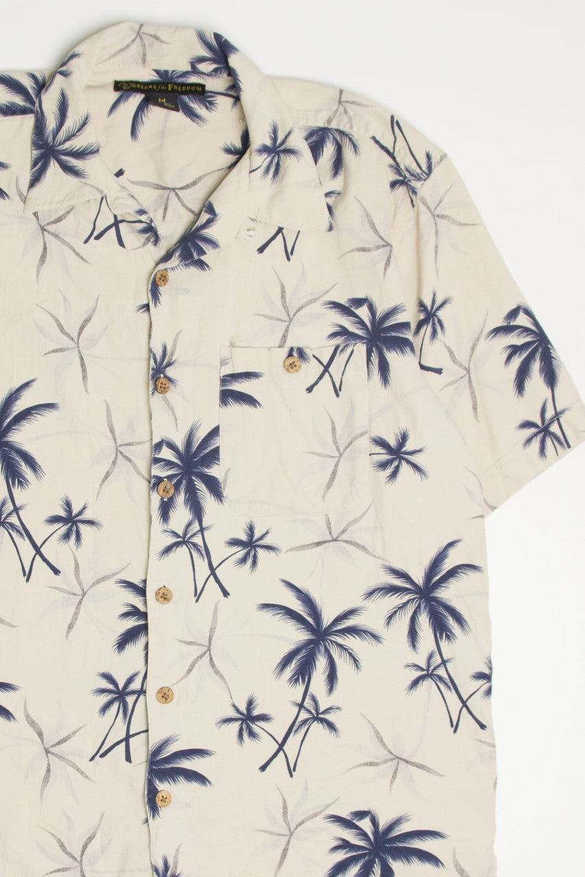 Vintage Inked Palm Trees Hawaiian Shirt 2094