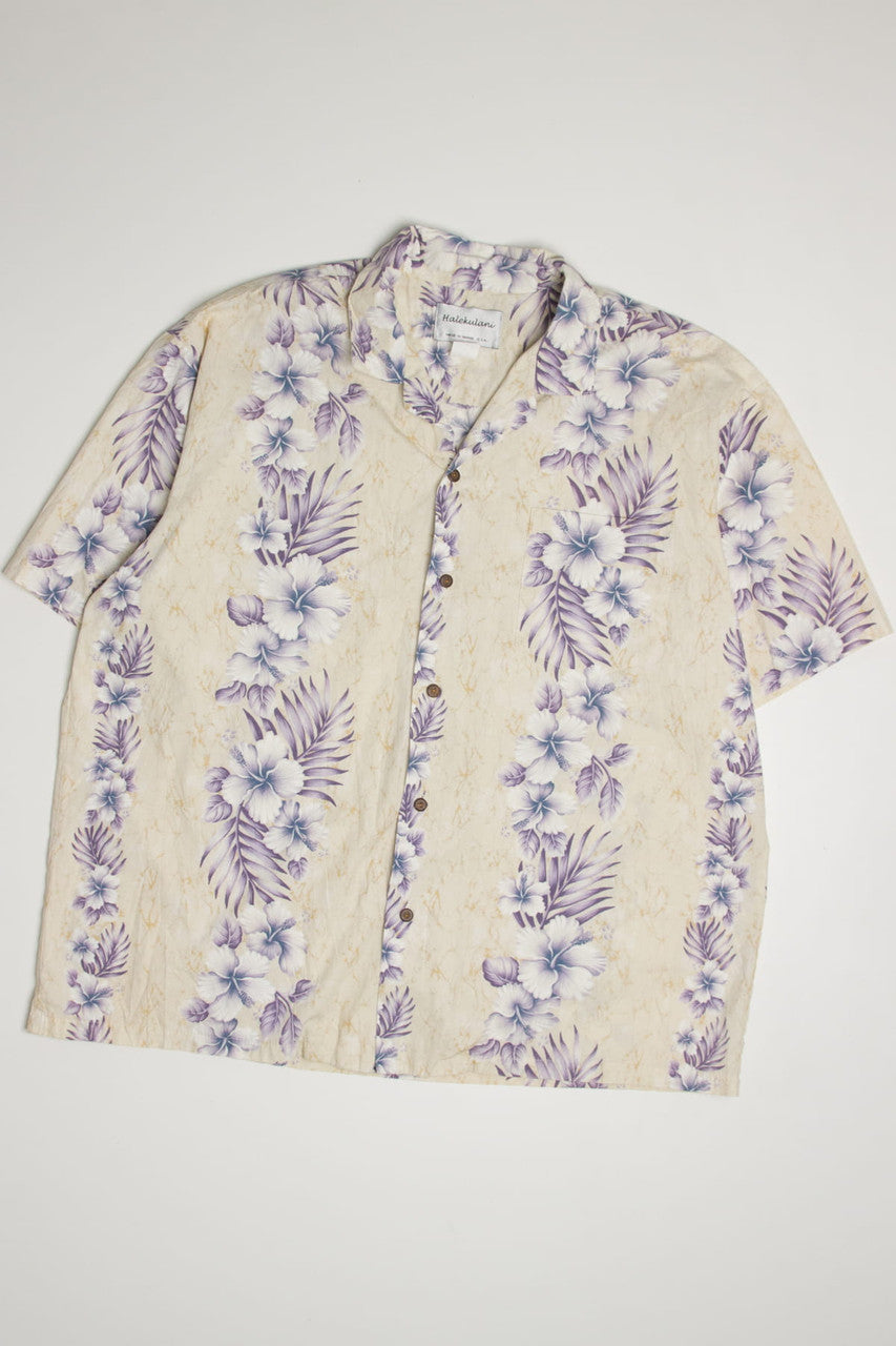 Vintage Floral Stripes Halekulani Hawaiian Shirt 2101