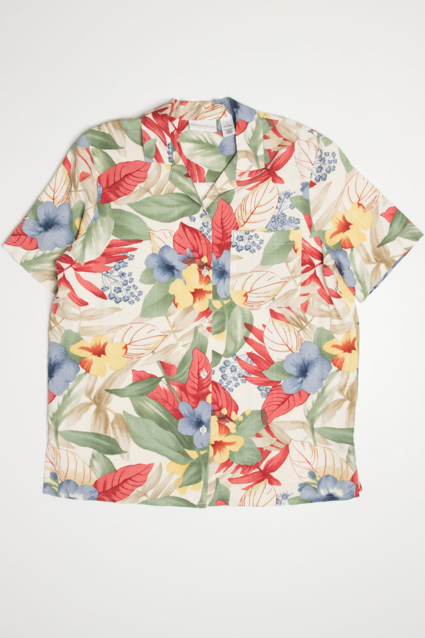 Beige Floral Hawaiian Shirt 2105