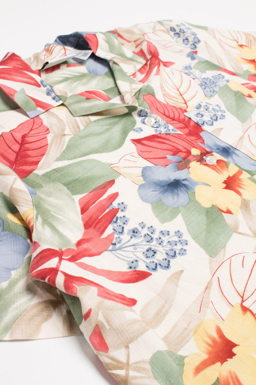 Beige Floral Hawaiian Shirt 2105