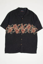 Black Lotus Print Hawaiian Shirt 2115