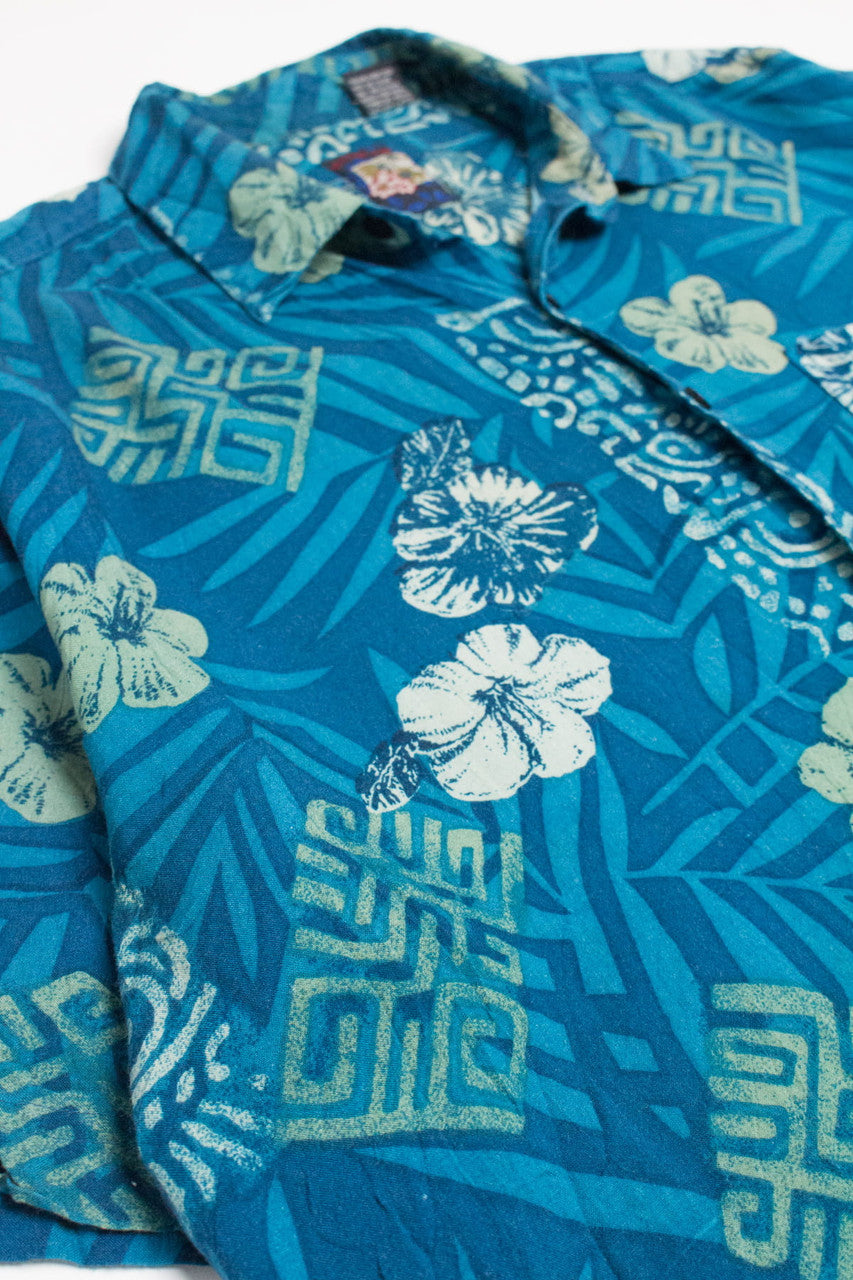 Teal Tropics Hawaiian Shirt 2121