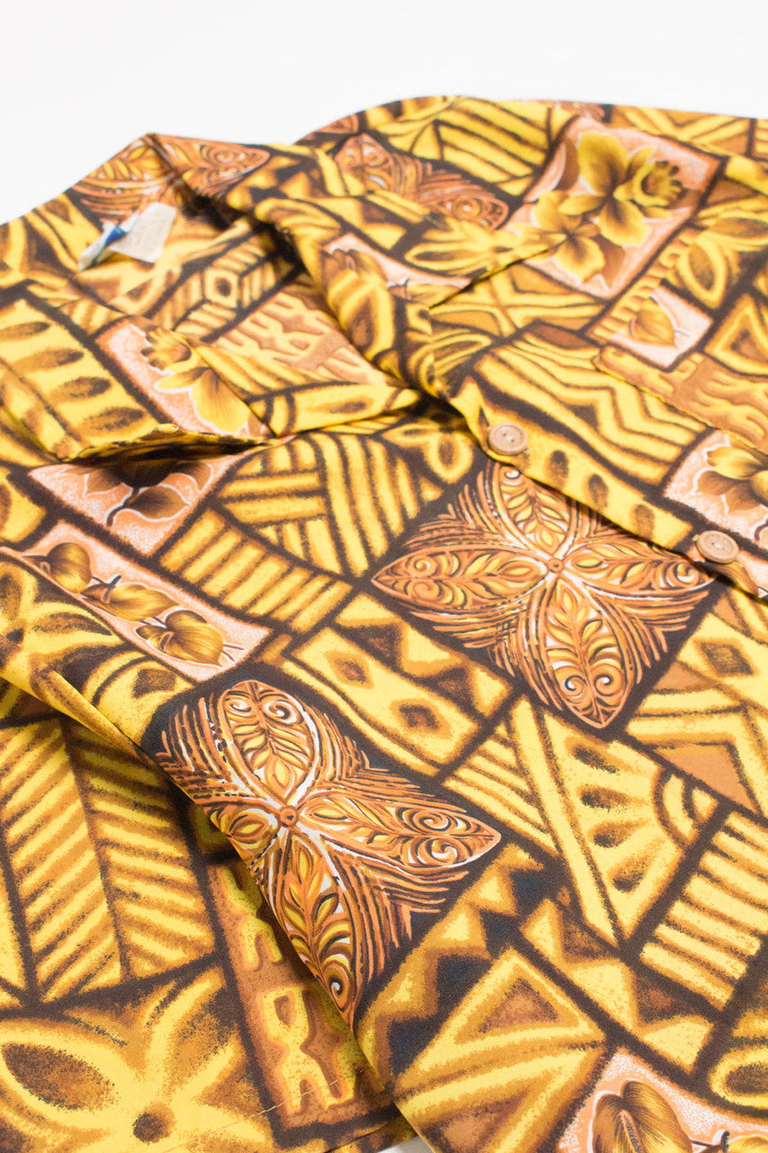 Vintage Mustard Islander Hawaiian Shirt 2124