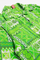 Green Tribal Blocks Hawaiian Shirt 2126