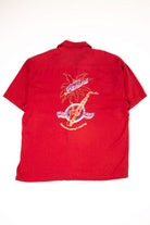 Vintage Red Silk Tommy Bahama Island Player Hawaiian Shirt
