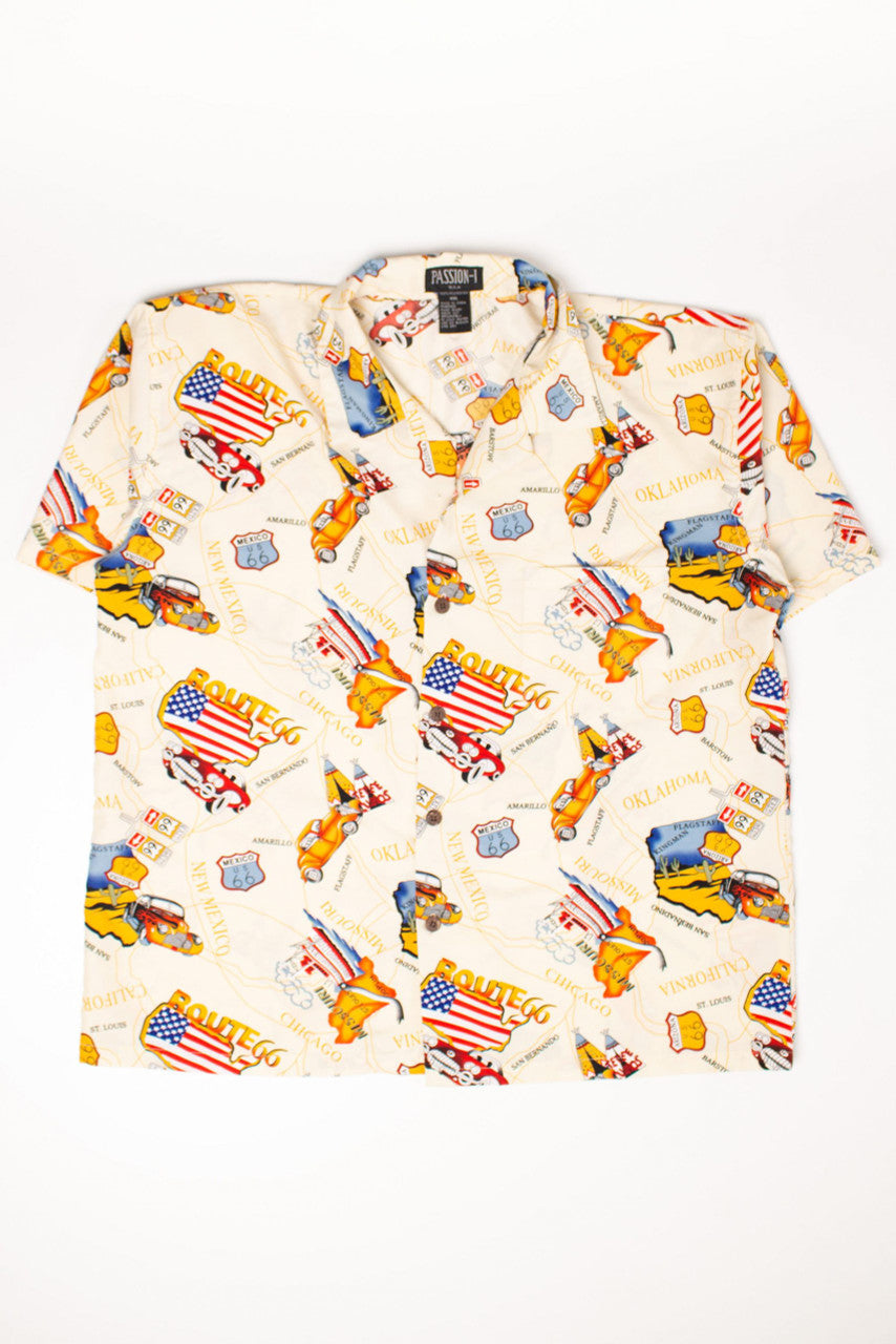 Vintage Route 66 Hawaiian Shirt