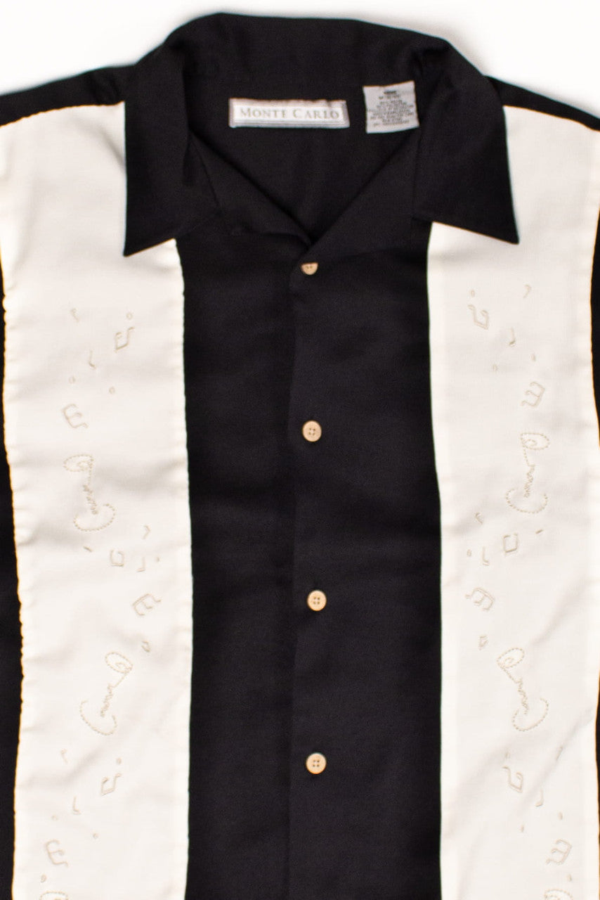 Vintage Music Notes Bowling Shirt