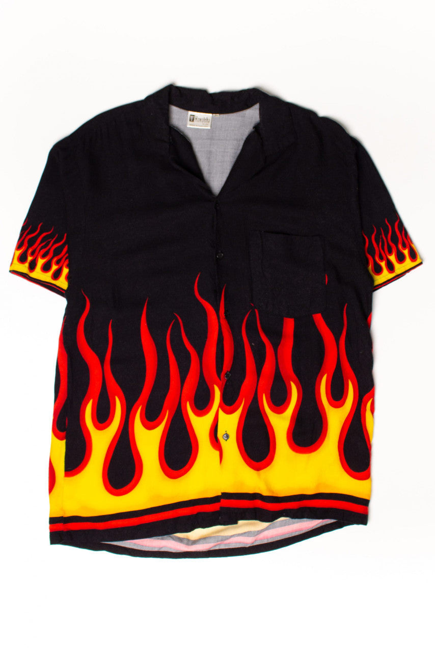 Vintage Classic Flames Hawaiian Shirt