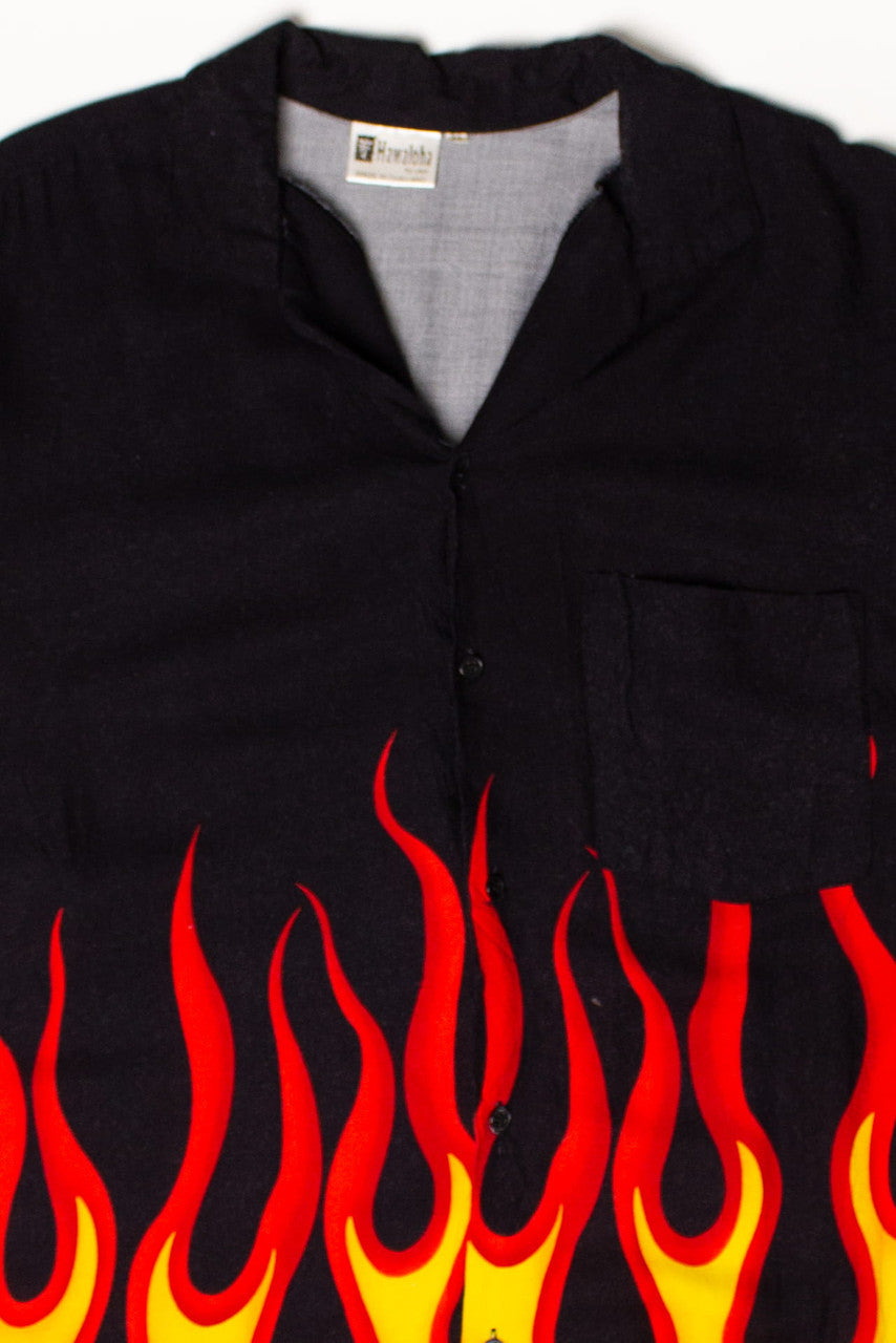 Vintage Classic Flames Hawaiian Shirt