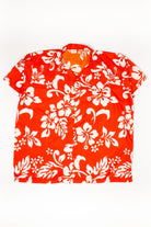Orange Floral Print Hawaiian Shirt