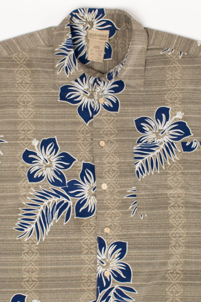 Sage Green Floral Hawaiian Shirt