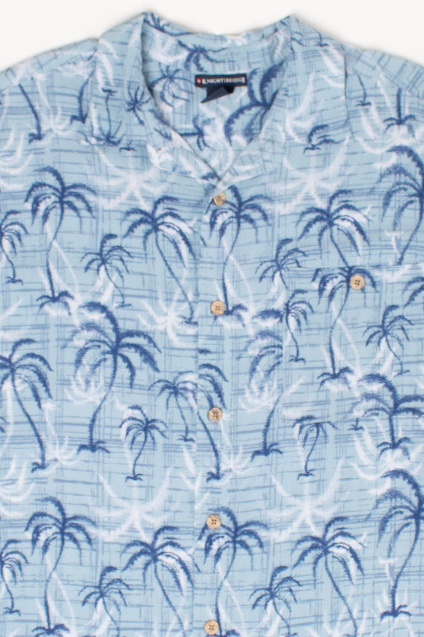 Light Blue Palms Hawaiian Shirt