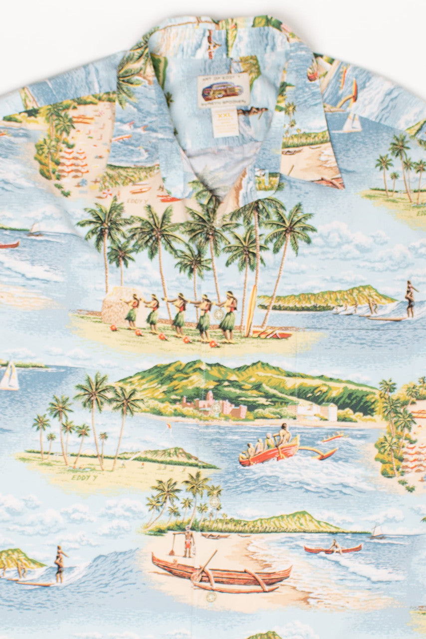 Vintage Art of Eddy Y Hula Hawaiian Shirt