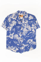 Vintage Blue Floral Hawaiian Shirt