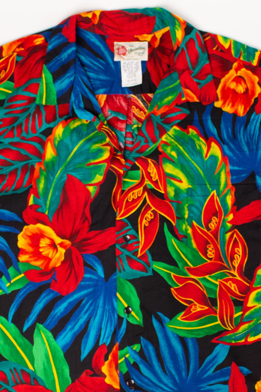 Vintage Hilo Hattie Rainbow Floral Hawaiian Shirt
