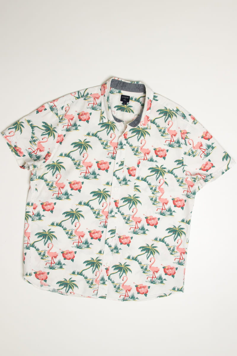 J. Crew Flamingo Hawaiian Shirt