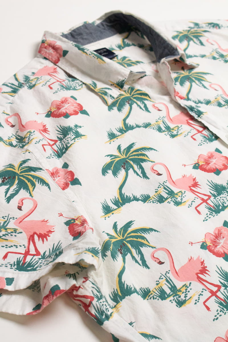 J. Crew Flamingo Hawaiian Shirt