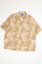 Puritan Leaf Printed Sand Hawaiian Shirt