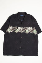 Black Martini Drink Chest Stripe Hawaiian Shirt