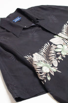 Black Martini Drink Chest Stripe Hawaiian Shirt