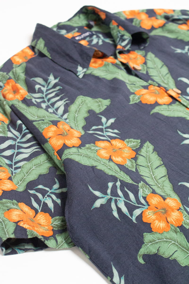 Puritan Orange Hibiscus Hawaiian Shirt