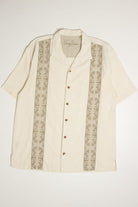 Tommy Bahama Beige Bowling Stripes Hawaiian Shirt