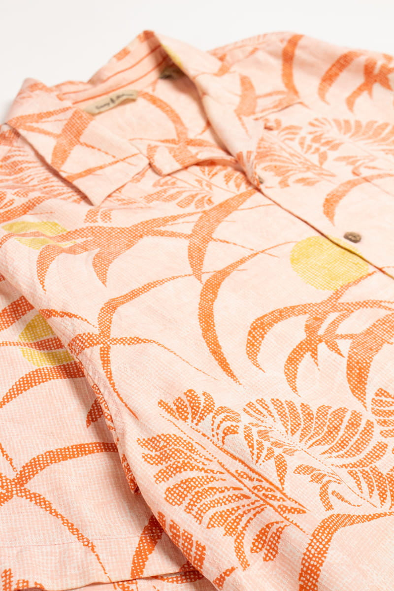 Silk Tommy Bahama Coral Hawaiian Shirt
