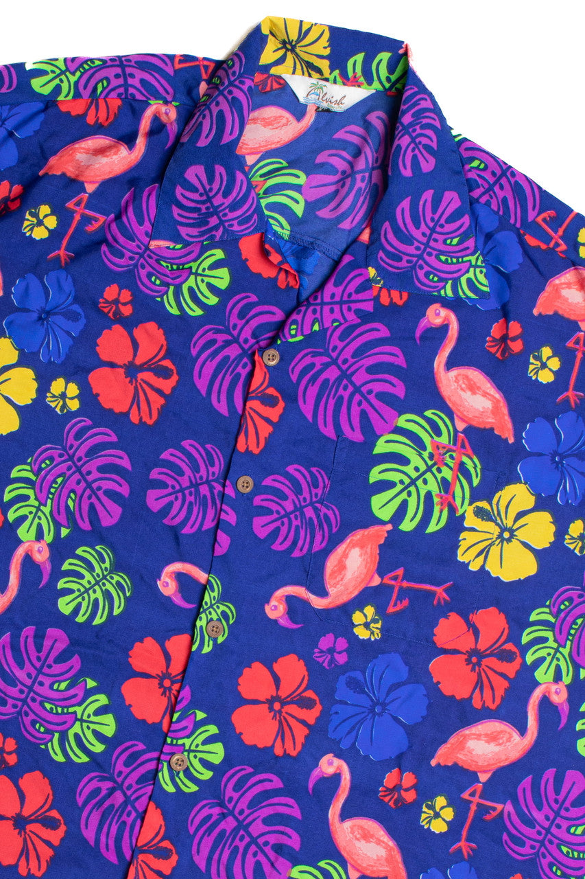 Flamingo Blue Hawaiian Shirt 2253