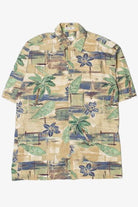 Hibiscus And Palm Tree Pierre Cardin Hawaiian Shirt