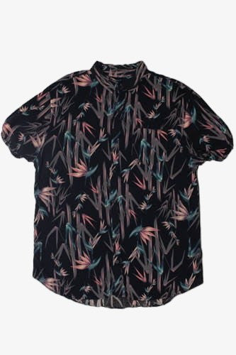 Black Leafy Hawaiian Shirt 2317