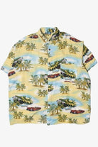 Island Scene With Retro Car Hawaiian Shirt