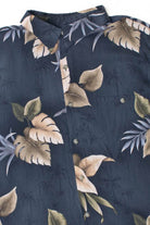 Navy Palm Leaf Hawaiian Shirt