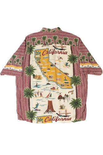 Vintage California Map Reyn Spooner Hawaiian Shirt