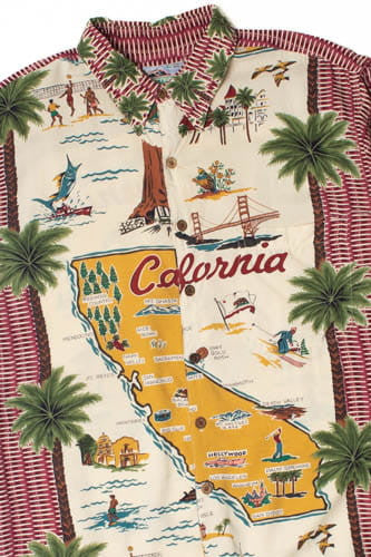 Vintage California Map Reyn Spooner Hawaiian Shirt