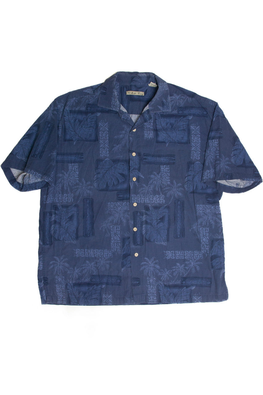 Vintage Blue Simple Hawaiian Shirt