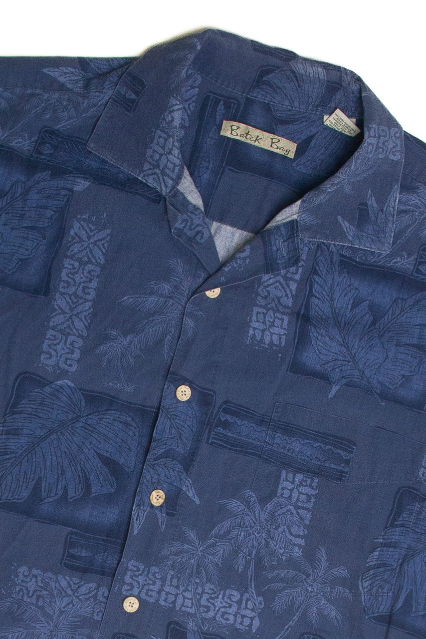 Vintage Blue Simple Hawaiian Shirt