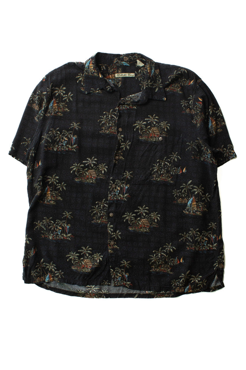 Vintage Black Batik Bay Hawaiian Shirt (1990s)