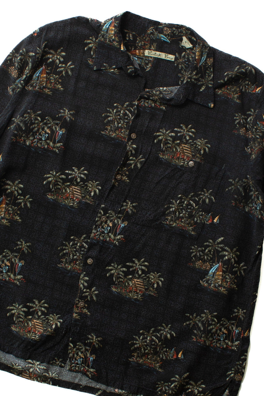 Vintage Black Batik Bay Hawaiian Shirt (1990s)