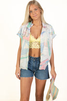 Vintage Pastel Sailboats Hawaiian Shirt (1980s)