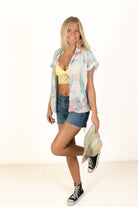Vintage Pastel Sailboats Hawaiian Shirt (1980s)