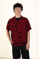 Red On Black Hawaiian Shirt (2000s)
