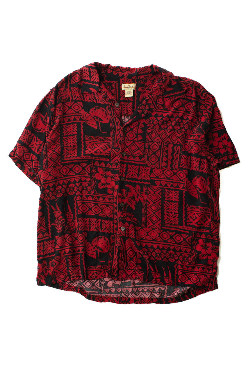 Red On Black Hawaiian Shirt (2000s)