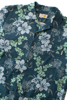 Vintage Blue Japanese Floral Hawaiian Shirt