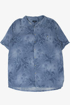 Blue Island Palm Tree Croft & Barrow Hawaiian Shirt