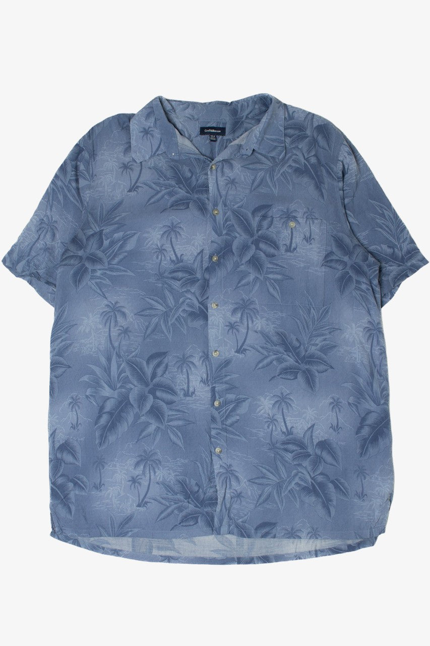 Blue Island Palm Tree Croft & Barrow Hawaiian Shirt