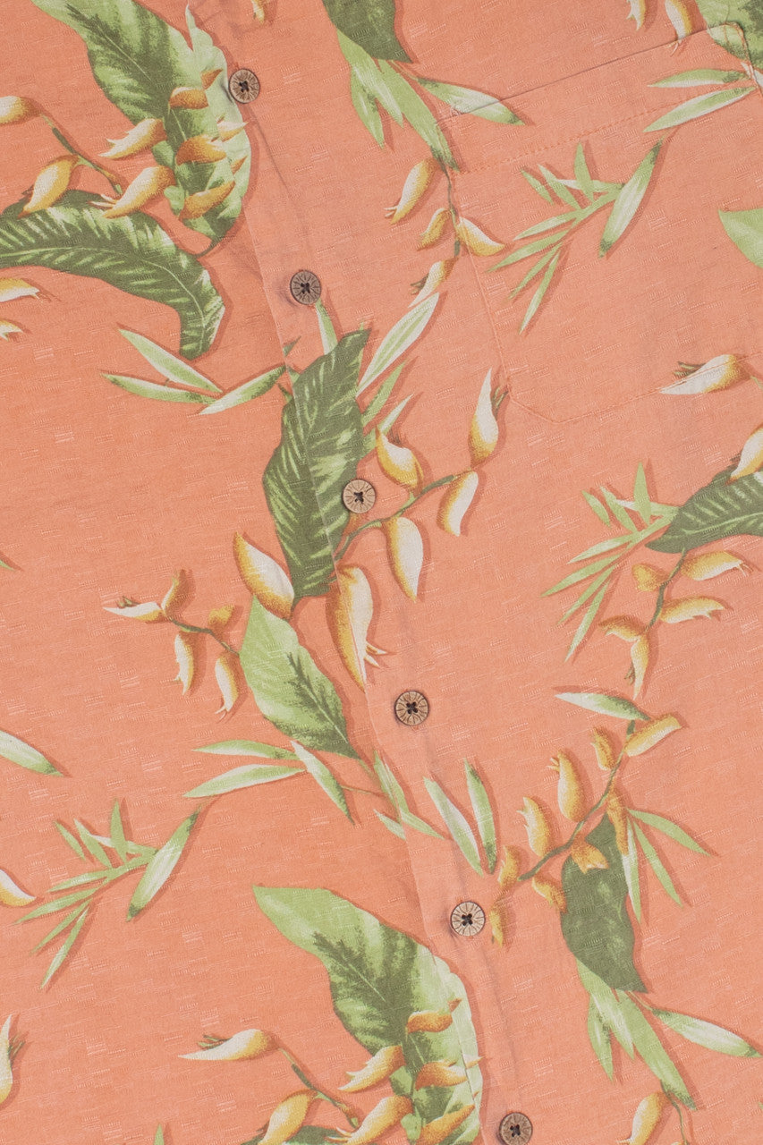 Salmon Palm Leaf Hawaiian Shirt