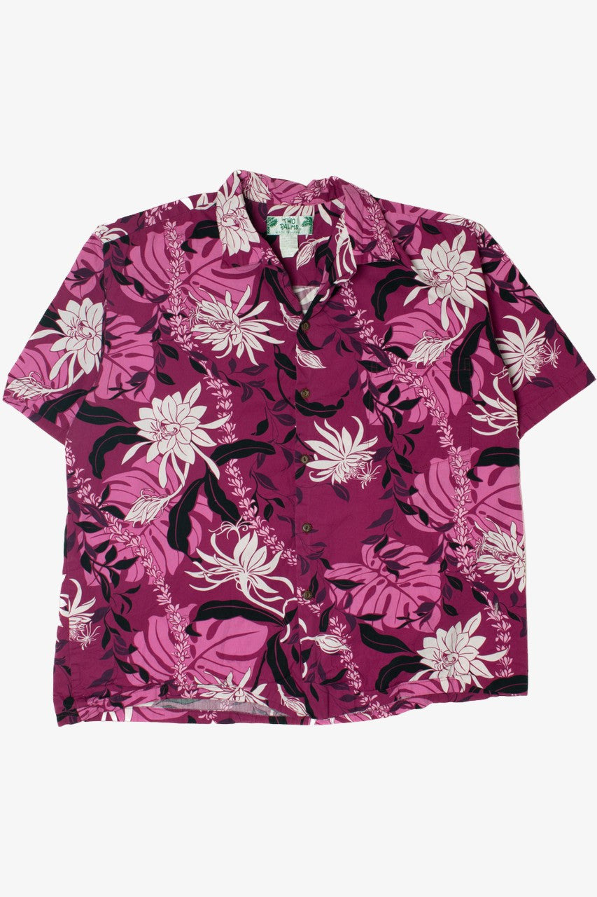 Magenta Hibiscus Palm Hawaiian Shirt