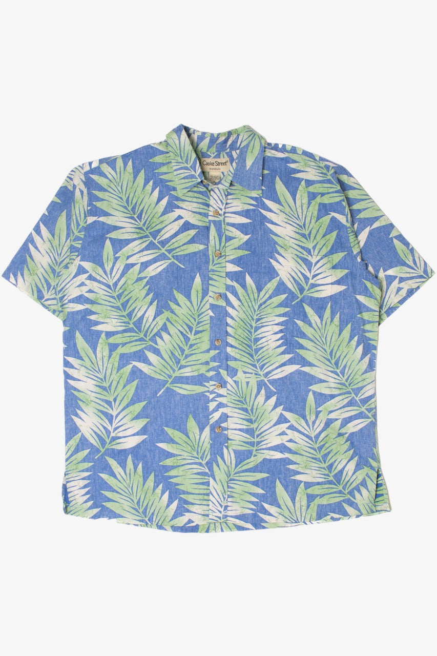 Faded Blue Palm Hawaiian Shirt