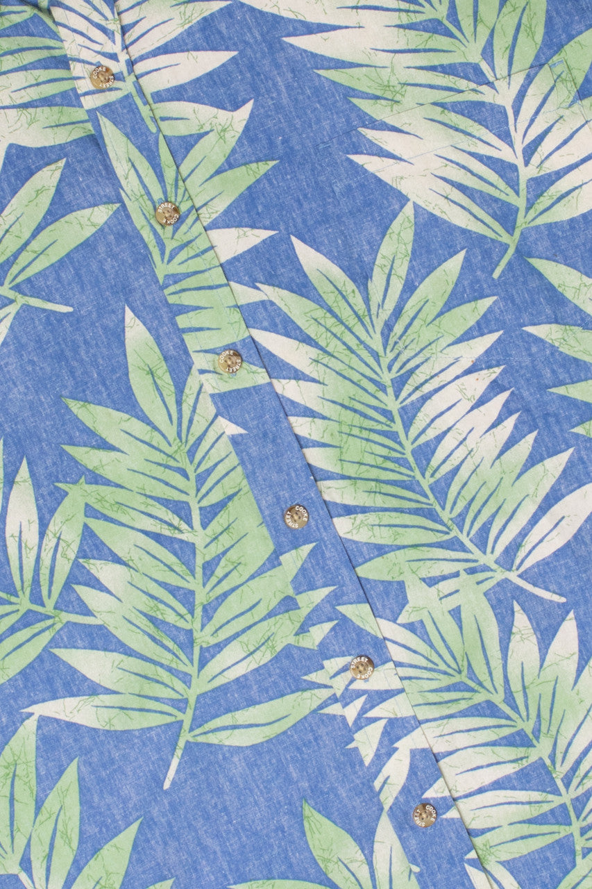 Faded Blue Palm Hawaiian Shirt