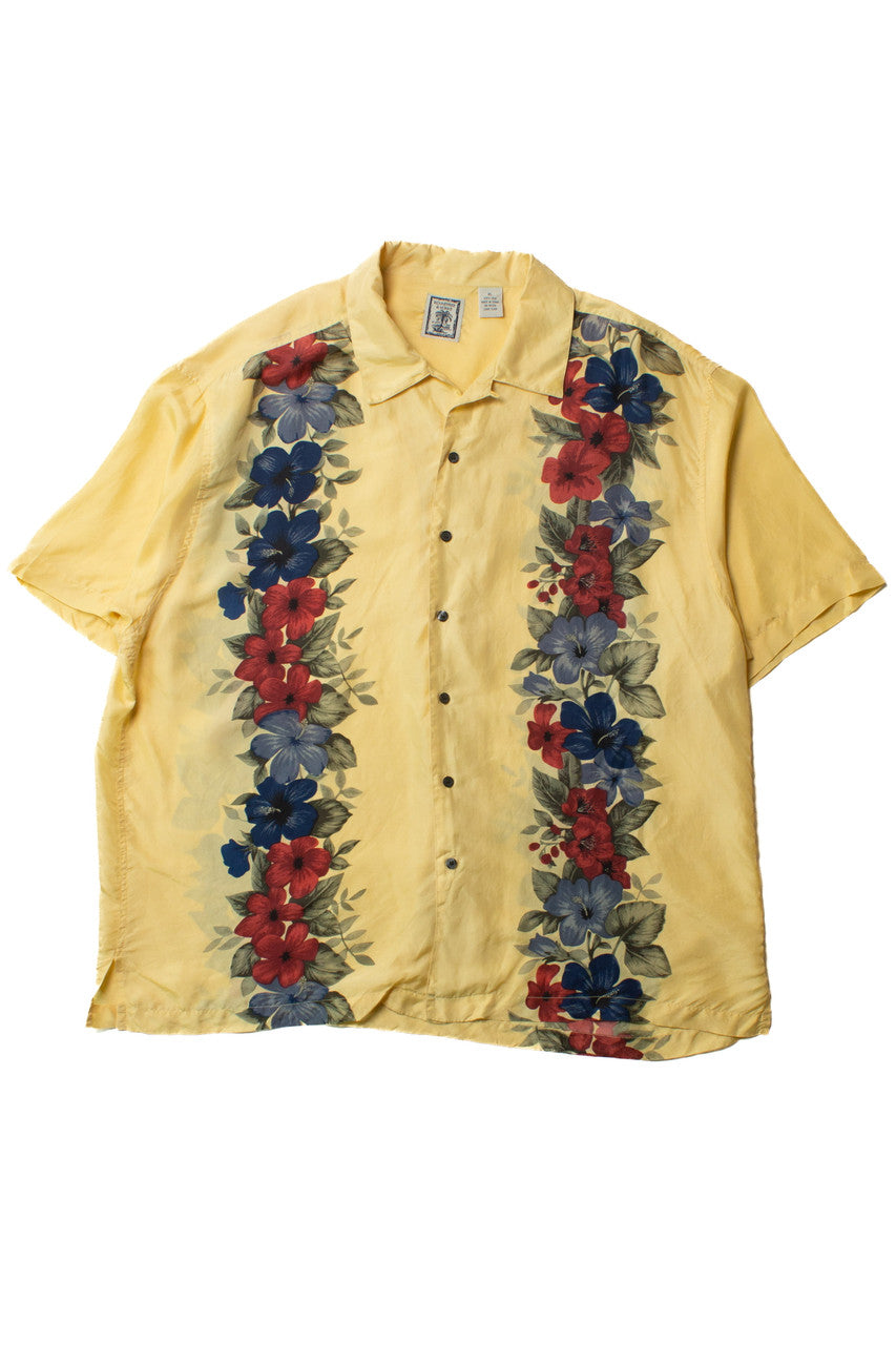 Vintage Yellow Silk Hawaiian Shirt (1990s)